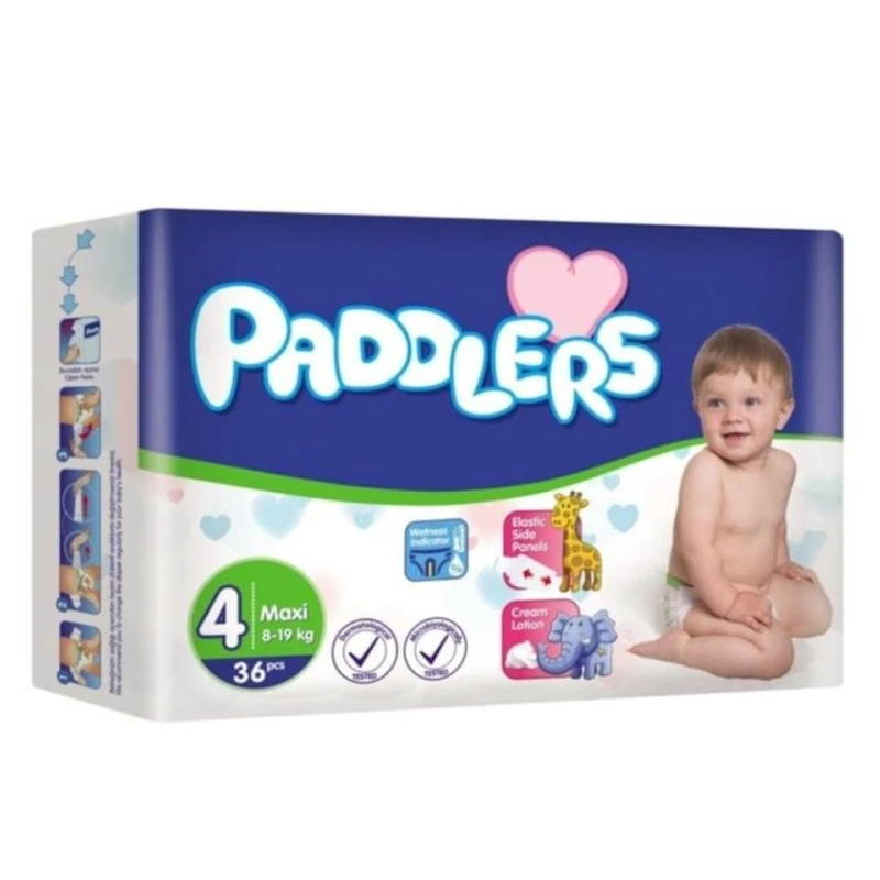 Подгузники Paddlers Maxi Eko 4, 8-19 кг, 36 шт.