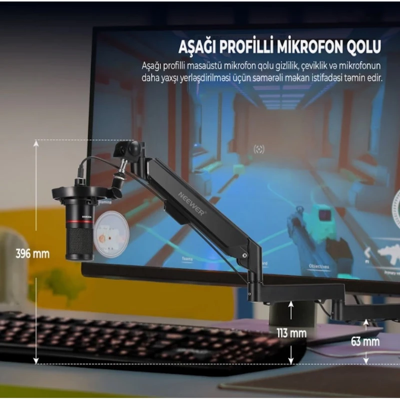 Стойка для микрофона Neewer MS002, черный Стойка для микрофона Neewer MS002, черный