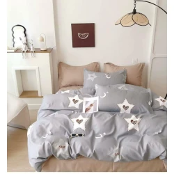 Комплект постельного белья Zarina Home SHA-00003234, евро, разноцветный, ранфорс, пододеяльник 200x230 см, простыня 250x250 см, наволочки 50х70 см/2 шт