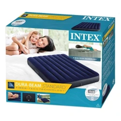 Надувной матрас Intex Classic Downy Airbed 64758, синий, 137x191x25 см