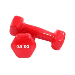Гантели Haltera, каучуковые, 0.5 кг, красные, 2 шт