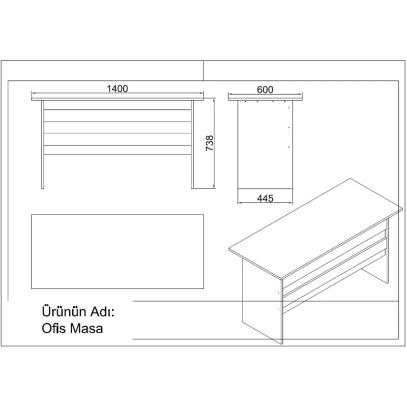 Компьютерный стол Ev Plus 12116058, ЛДСП, 140x60x73 см Компьютерный стол Ev Plus 12116058, ЛДСП, 140x60x73 см