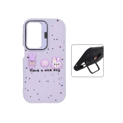 Telefon üçün çexol Oppo A78, silikon, bənövşəyi, dovşan