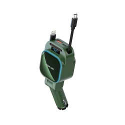 Автомобильное зарядное устройство Green Lion Retractable 96W Car Charger Green Автомобильное зарядное устройство Green Lion Retractable 96W Car Charger Green