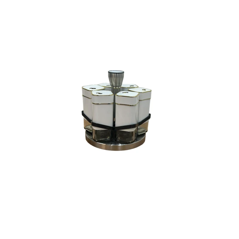 Ədviyyat qabıları üçün dəst 1025, 6 əd, 13x6 sm, altlıqda, məhsul çeşiddə