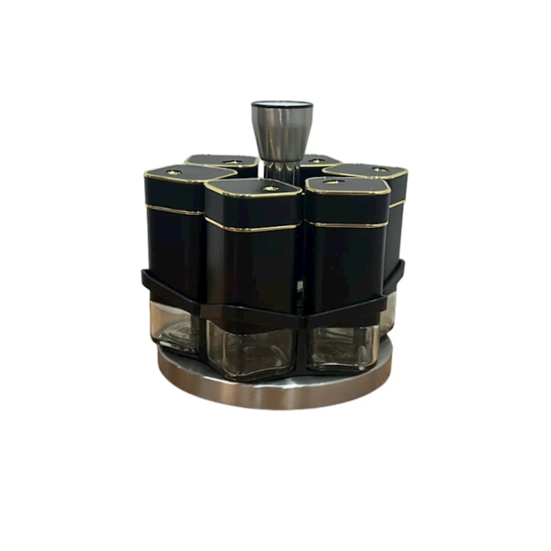 Ədviyyat qabıları üçün dəst 1025, 6 əd, 13x6 sm, altlıqda, məhsul çeşiddə