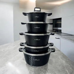 Набор посуды Gallery Home GH-000142, 20/24/28/28/32 см, гранит, черный, 12 предметов