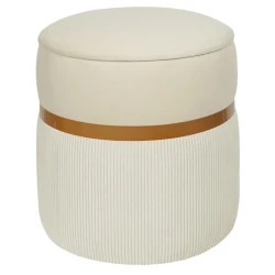 Пуфик 26, ткань, белый, 40x35x35 см