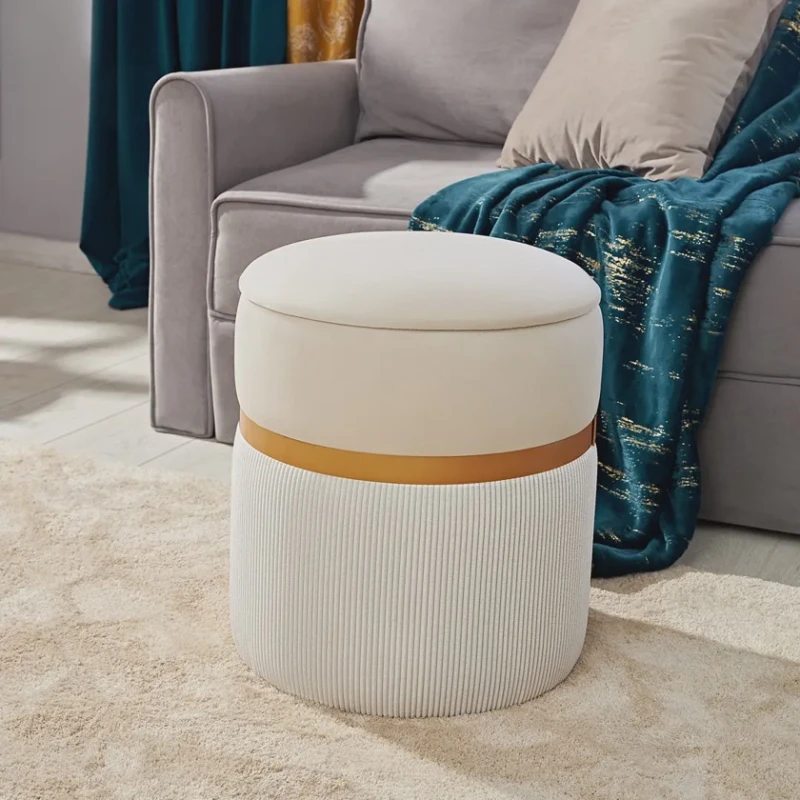 Пуфик 26, ткань, белый, 40x35x35 см Пуфик 26, ткань, белый, 40x35x35 см