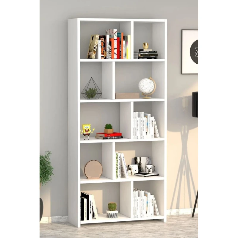 Стеллаж Ev Plus 12115591, ЛДСП, белый, 160x70x20 см