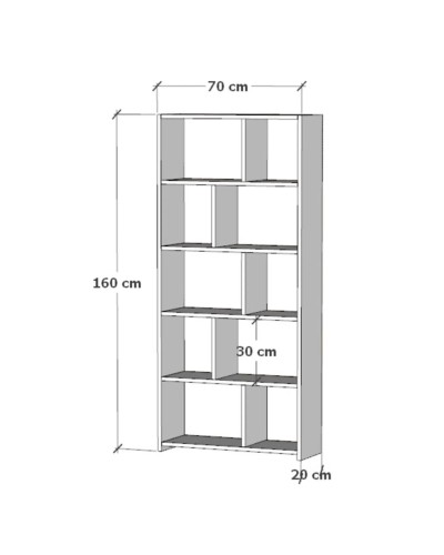 Stellaj Ev Plus 12115591, LDSP, ağ, 160x70x20 sm