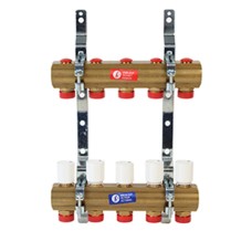 Kollektor qovşağı Giacomini R553ZY046, 1 düym, 3/4 düym çıxış, balanslaşdırma imkanı, pirinç - R553ZY046
