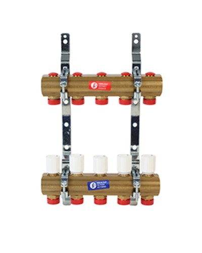 Kollektor qovşağı Giacomini R553ZY046, 1 düym, 3/4 düym çıxış, balanslaşdırma imkanı, pirinç - R553ZY046