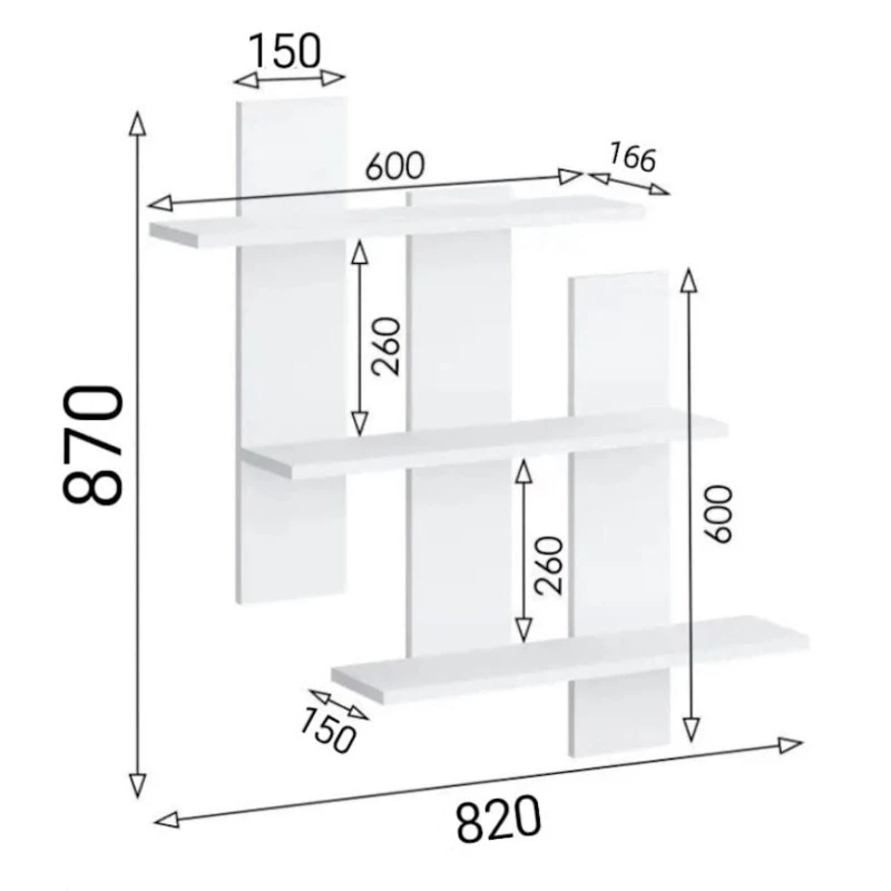 Полка Ev Plus Decoria 12115518, ЛДСП, белая, 60x82x87 см Полка Ev Plus Decoria 12115518, ЛДСП, белая, 60x82x87 см