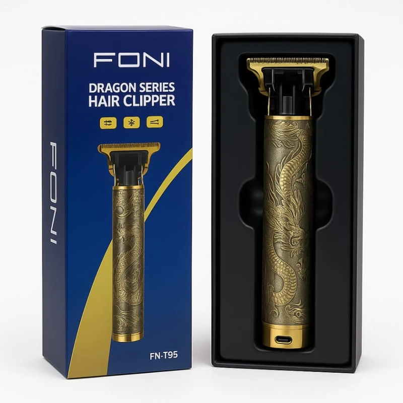 Беспроводная машинка для стрижки волос FONI Dragon Series Premium, комплект триммера Novatech_fonidragon