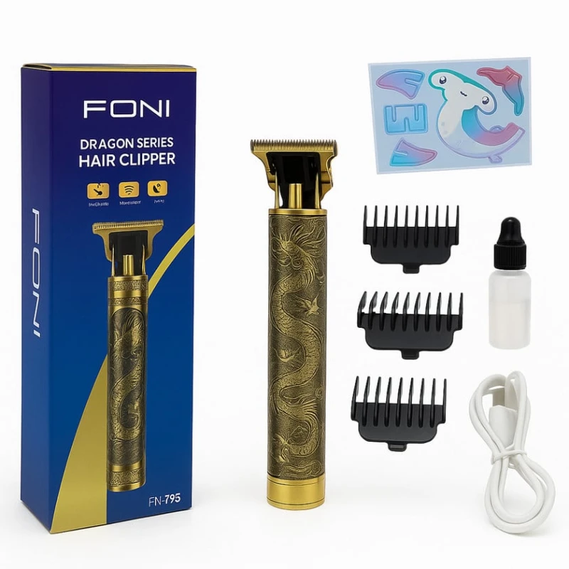 Беспроводная машинка для стрижки волос FONI Dragon Series Premium, комплект триммера Novatech_fonidragon