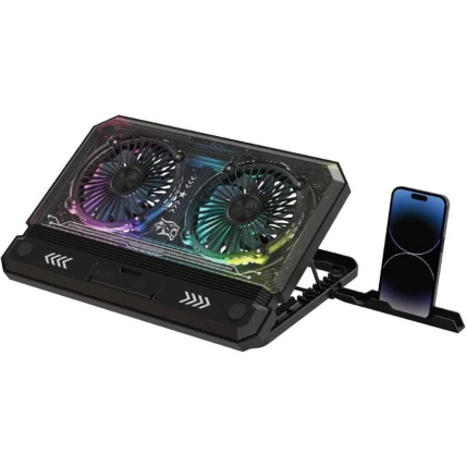 Подставка под ноутбук Porodo Crystal Shell LapTop Cooling Pad black Подставка под ноутбук Porodo Crystal Shell LapTop Cooling Pad black