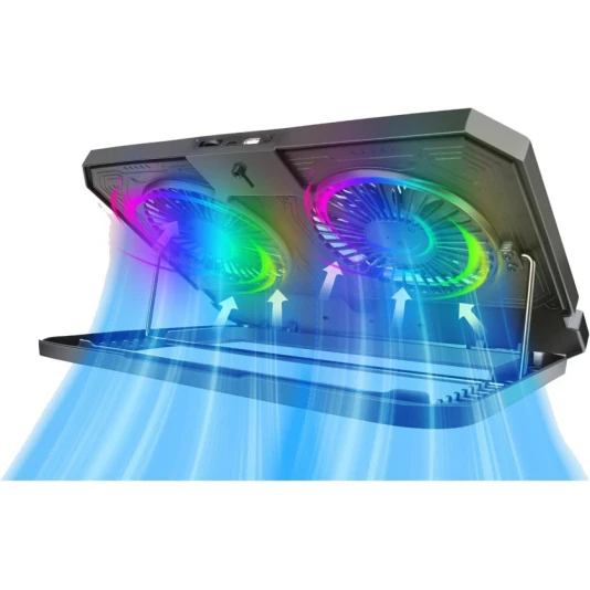 Подставка под ноутбук Porodo Crystal Shell LapTop Cooling Pad black Подставка под ноутбук Porodo Crystal Shell LapTop Cooling Pad black