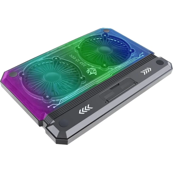 Подставка под ноутбук Porodo Crystal Shell LapTop Cooling Pad black Подставка под ноутбук Porodo Crystal Shell LapTop Cooling Pad black