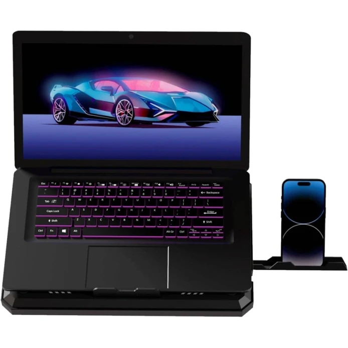 Подставка под ноутбук Porodo Crystal Shell LapTop Cooling Pad black Подставка под ноутбук Porodo Crystal Shell LapTop Cooling Pad black