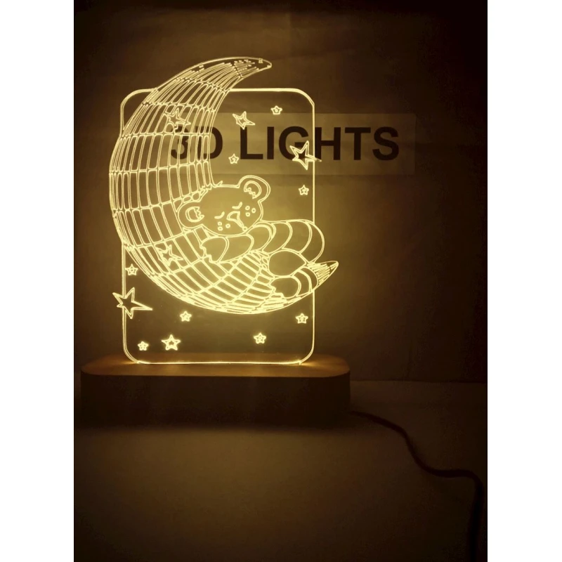 3D-gecə lampası tas01, 20x14 sm, sarı 3D-gecə lampası tas01, 20x14 sm, sarı