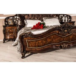 Набор мебели для спальни Era Mebel Djakonda, коричневый (шкаф 255x65x240 см, кровать 213x212x170 см, прикроватная тумба 58x48x69 см, комод 170x48x85 см, зеркало 129х119 см)