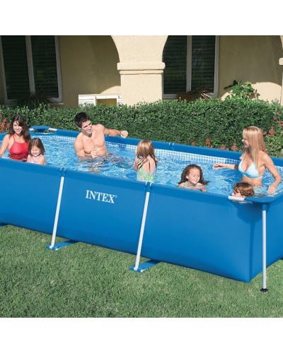 Hovuz karkaslı Intex Rectangular Frame H28225588273NP, 450x220x84 sm, 7127 l, göy