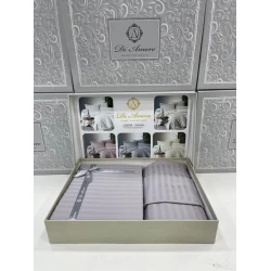 Yataq dəsti MiraNova FS-600, mələfə 250х250 sm, yorğan üzü 200х220 sm, yastıq üzləri 50x70 sm, ikinəfərlik, pambıq, açıq bənövşəyi