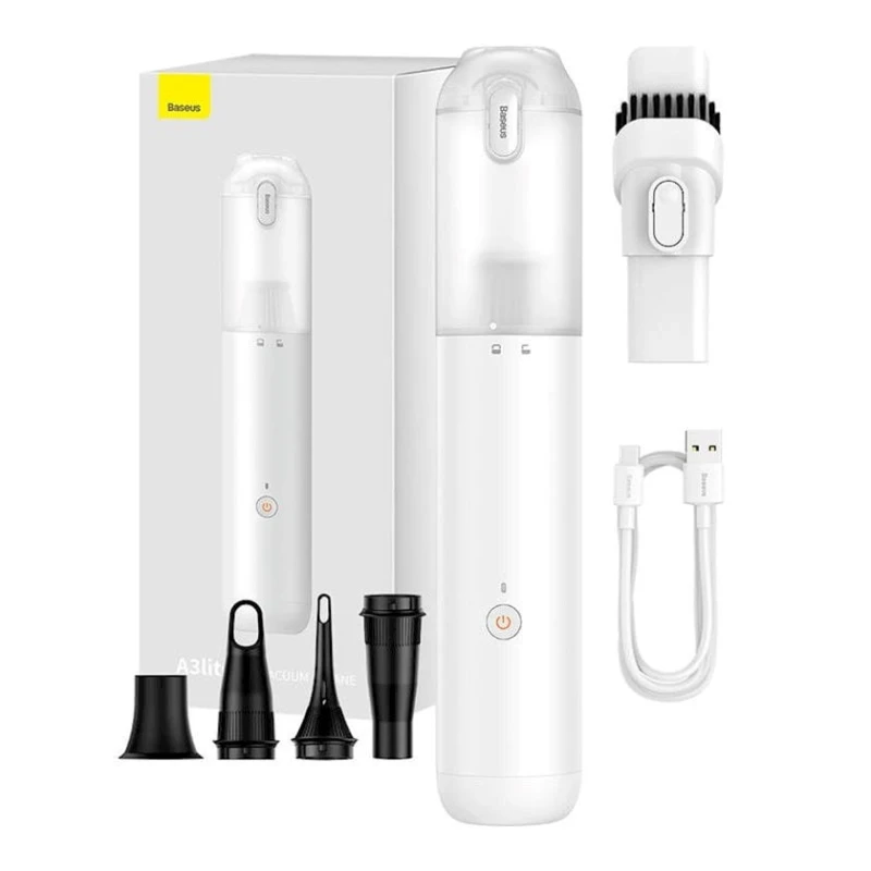 Avtomobil üçün simsiz tozsoran Baseus A3 lite Car Vacuum Cleaner White Avtomobil üçün simsiz tozsoran Baseus A3 lite Car Vacuum Cleaner White