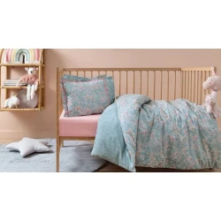 Комплект детского постельного белья для мальчиков Yataş Harpies, пододеяльник 100x150 см, простыня 120x190 см, наволочка 45x35 см, полутораспальный, хлопок, Mavi