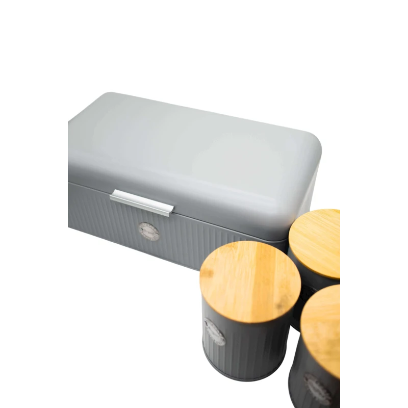 Набор Sarina WL-2267 (5465), хлебница с контейнерами для хранения 3 шт, нержавеющая сталь, серый Набор Sarina WL-2267 (5465), хлебница с контейнерами для хранения 3 шт, нержавеющая сталь, серый