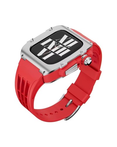 Qayış və çexol SW699 Apple Watch 44/45mm üçün Red/Silver