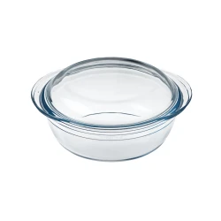 Bişirmə üçün qab Pyrex O Cuisine, 18 sm, şüşə, qapaqla, şəffaf