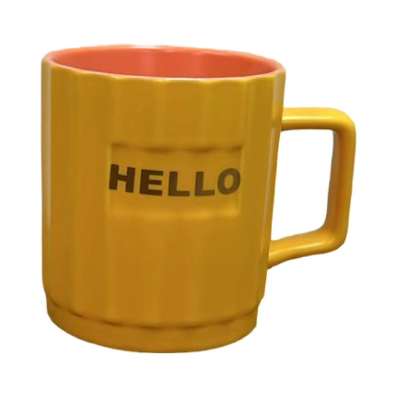 Krujka M0893 Happy sarı, 9x8 sm