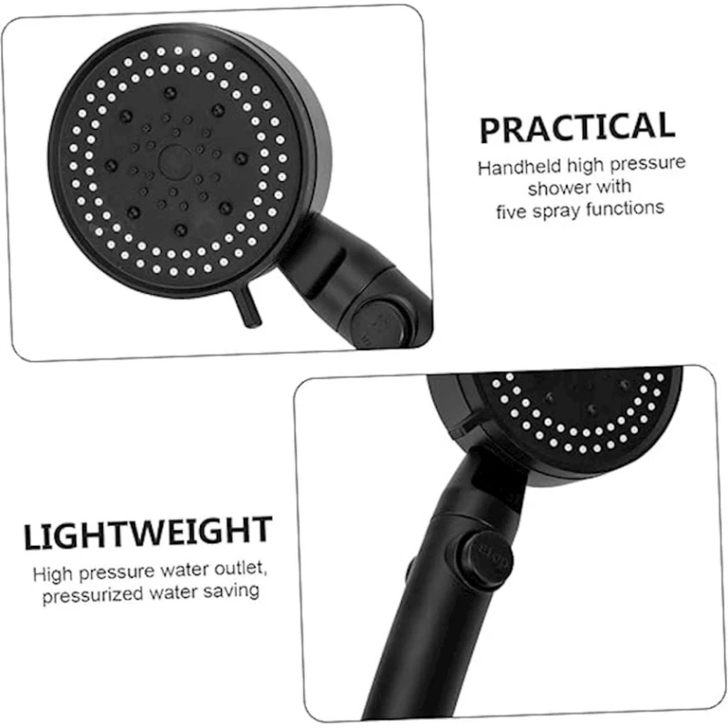 Лейка для душа Veemoon, черная, 26.5x9.2 см Лейка для душа Veemoon, черная, 26.5x9.2 см