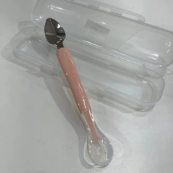 Детская ложка 2Q000001P, силикон, 22 см, розовая Детская ложка 2Q000001P, силикон, 22 см, розовая