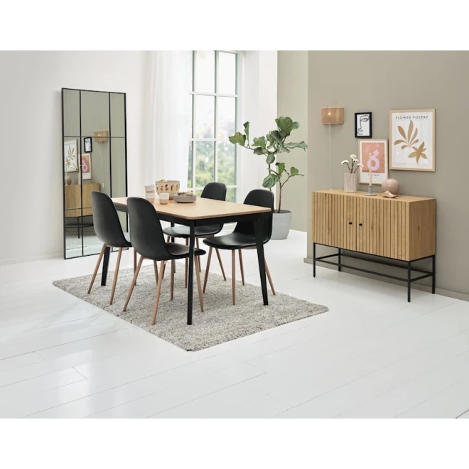 Буфет JYSK Hemdrup, черный/бежевый, 100x80x41 см Буфет JYSK Hemdrup, черный/бежевый, 100x80x41 см