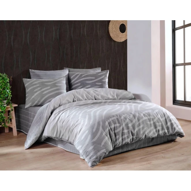 Yataq dəsti MiraNova Luxury CTS-258, yorğan üzü 160x220 sm, mələfə 180x240 sm, 1 əd. yastıq üzü, 50x70 sm, birnəfərlik, pambıq, boz