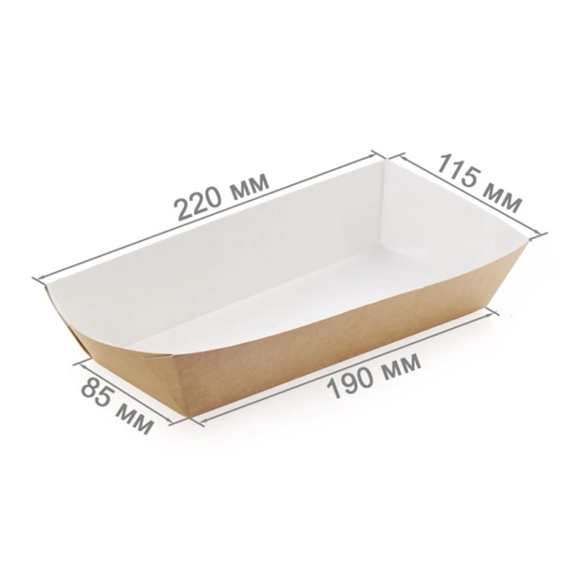 Тарелки для фаст фуда Loyal-9792310981, 400 шт, коричневые