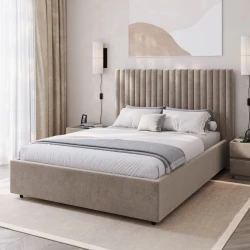 Двуспальная кровать Art_ikili_yataq 69, ламинат/текстиль, 120x180х200 см