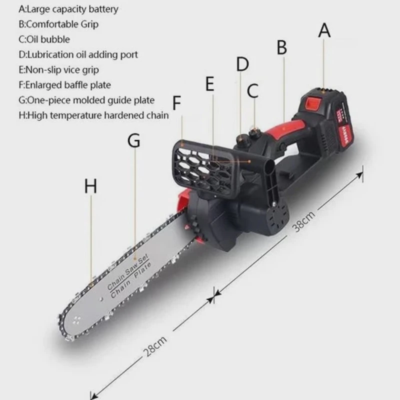 Elektrik mişar EB_1024, əlavə zəncir və akkumulyator ilə