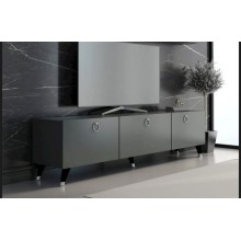 TV üçün tumba TV Stend 013, LDSP, qara, 180x55x33 sm