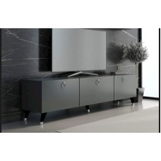 TV üçün tumba TV Stend 013, LDSP, qara, 180x55x33 sm