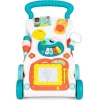 Музыкальные ходунки Lucario Baby ABC123-RAX, с функцией обучения сидению и стоянию, музыкальным пианино, доской для рисования и зеркалом, интерактивными световыми и звуковыми эффектами