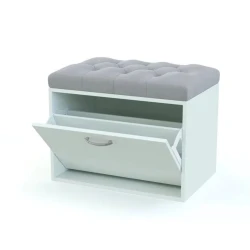 Тумба для обуви Art Mebel 84, ламинат, белая, 45х60х30 см Тумба для обуви Art Mebel 84, ламинат, белая, 45х60х30 см