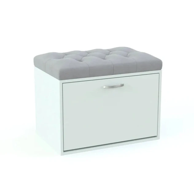 Тумба для обуви Art Mebel 84, ламинат, белая, 45х60х30 см