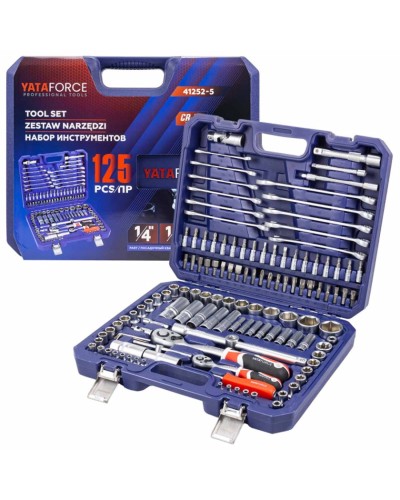 Alətlər dəsti Yataforce YF-41252-5, 125 hissə, 1/4