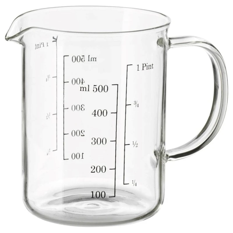 Ölçmə qabı Ikea Vardagen, 0.5 l, şüşə, şəffaf