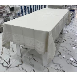 Скатерть MiraNova FS-662, тефлоновая, бежевая, 160x220 см