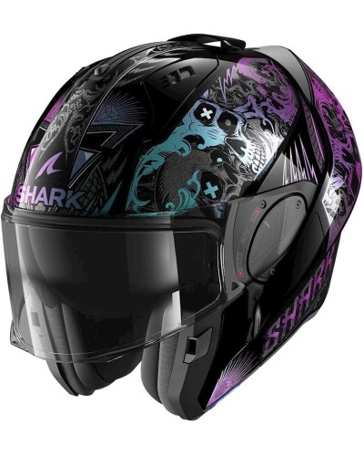 Motosikl dəbilqəsi Shark Evo ES K-Rozen, ölçü M, qara/bənövşəyi